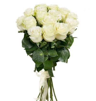  Kemer Blumen 15 piece white roses bouqet